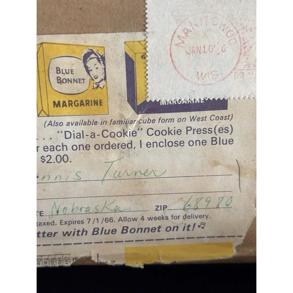Vintage Blue Bonnet Cookie Press - Picture 2 of 7